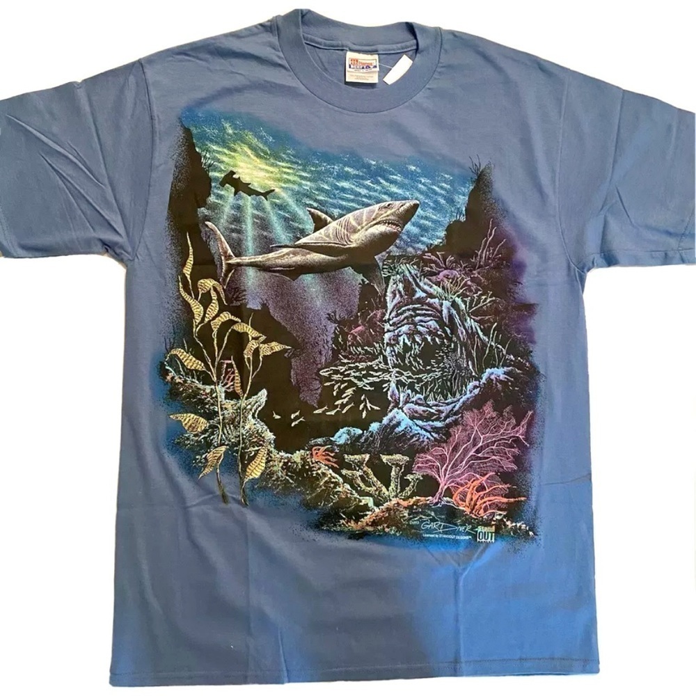 Vintage 1993 Shark Underwater Deadstock Tshirt